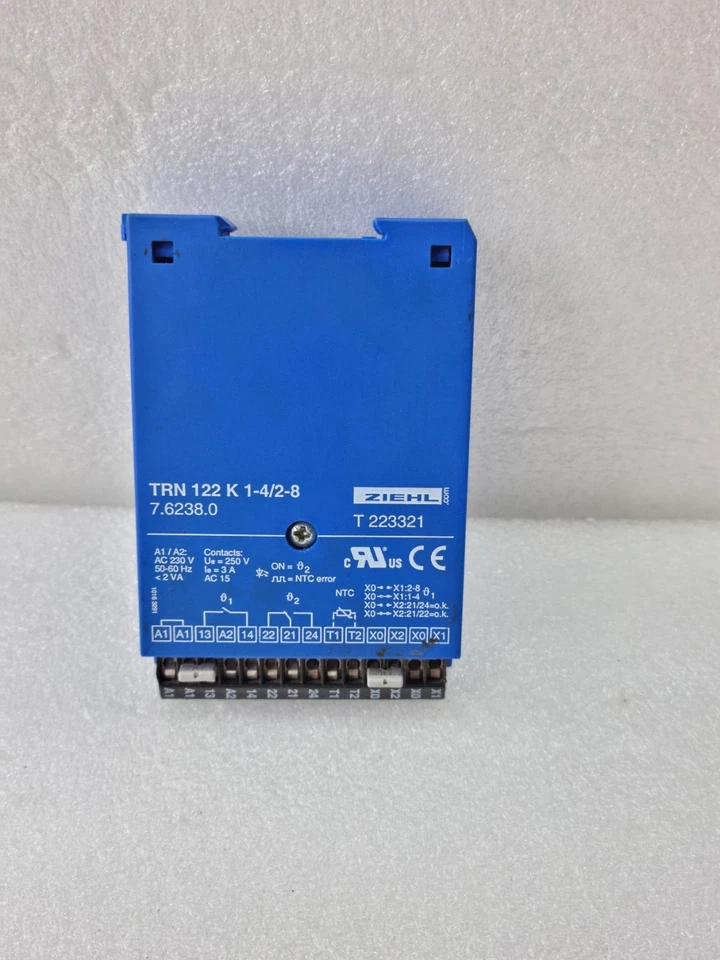ZIEHL TRN 122 K 1-4/2-8 Temperature Relay 7.6238.0 T223321